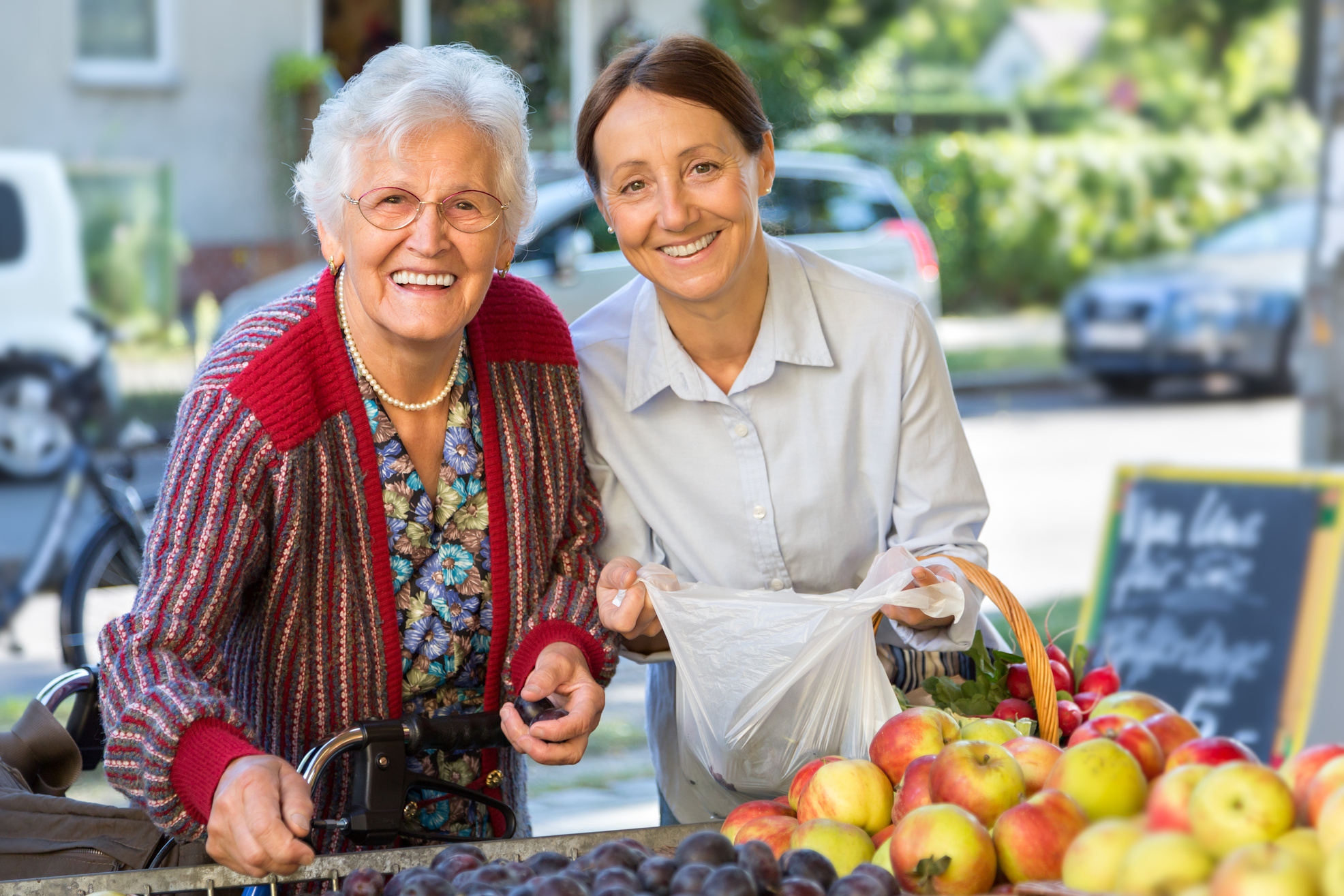 Assisted living - senior woman with caregiver shopping